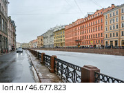 Набережная реки Мойки около Невского проспекта и Зеленого моста. Санкт-Петербург ранней весной. Стоковое фото, фотограф Александр Алексеев / Фотобанк Лори