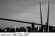 Владивосток. Вид на Золотой мост (2015 год). Редакционное фото, фотограф Валерия Рожкова / Фотобанк Лори
