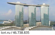 Marina Bay Sands is one of the most famous luxury hotel in Singapore with breathtaking view of the city from the top. Стоковое фото, фотограф David Kashakhi / Фотобанк Лори