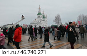 Город Ялуторовск. Народное гулянье на масленицу. Редакционное видео, видеограф Александр Тараканов / Фотобанк Лори
