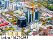 Russia, Sverdlovsk region. 24. 09. 2015. the city of Yekaterinburg view from the skyscraper Vysotsky On an autumn day. Редакционное фото, фотограф Акиньшин Владимир / Фотобанк Лори