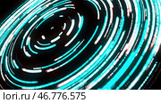 Beautiful abstract animation of multicolored neon spirals rotating in the circle on the black background. Стоковая иллюстрация, иллюстратор David Kashakhi / Фотобанк Лори