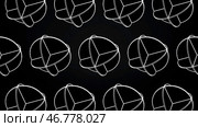 Abstract animation of rotating complex geometric shapes on a black background. Стоковая иллюстрация, иллюстратор David Kashakhi / Фотобанк Лори