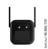 Черный повторитель WiFi на белом фоне. Стоковое фото, фотограф Pixel_shot / Фотобанк Лори