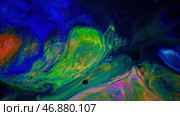 Abstract colorful paint reactions, psychedelic liquid light show, dye patterns in water, oil, paint. Стоковое фото, фотограф David Kashakhi / Фотобанк Лори