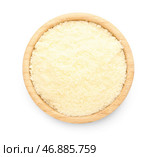 Чаша с вкусным тертым сыром пармезан на белом фоне. Стоковое фото, фотограф Pixel_shot / Фотобанк Лори