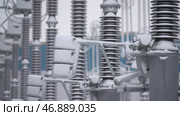 Switchgears and switches in a power plant with steel structure. Стоковое фото, фотограф David Kashakhi / Фотобанк Лори
