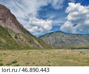 Mountain with alluvial fan. Altai mountain landscape natural background. Стоковое фото, фотограф Сергей Пристяжнюк (Serg Zastavkin) / Фотобанк Лори