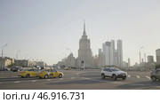 Beautiful city on background of MSU building on sunny day. Стоковое фото, фотограф David Kashakhi / Фотобанк Лори