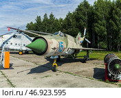 Советский лёгкий сверхзвуковой истребитель МиГ-21. АвиаПарк Орешково, Воротынск. (2024 год). Редакционное фото, фотограф Василий Мальцев / Фотобанк Лори