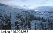 Snowy expanses in the mountainous area near the city. Стоковое фото, фотограф David Kashakhi / Фотобанк Лори