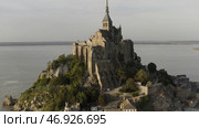 Beautiful Mont Saint Michel cathedral located on the island, Normandy, Northern France, Europe. Стоковое фото, фотограф David Kashakhi / Фотобанк Лори