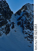 mountain Panorama kuehtai austria Winter Snow Skiing blue sky. Стоковое фото, фотограф Andreas Muth-Hegener / Фотобанк Лори
