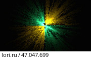 Animation of curly colored lines growing out of center on black background. Стоковая иллюстрация, иллюстратор David Kashakhi / Фотобанк Лори