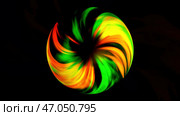 Abstract round shaped 3D torus with flowing energy on all its surface, seamless loop. Стоковая иллюстрация, иллюстратор David Kashakhi / Фотобанк Лори
