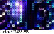 Neon bright purple cubes shimmer with different colors . Стоковая иллюстрация, иллюстратор David Kashakhi / Фотобанк Лори
