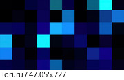 Blurred pixelated bue pattern in random shimmering motion. Стоковая иллюстрация, иллюстратор David Kashakhi / Фотобанк Лори