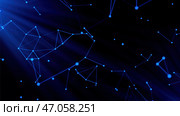 Abstract dark blue night sky with constellations, concept of astrology. Стоковое фото, фотограф David Kashakhi / Фотобанк Лори
