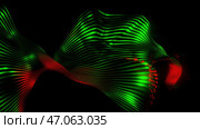 Bright swirling lines in animation that shimmer with neon colors and move in different directions . Стоковая иллюстрация, иллюстратор David Kashakhi / Фотобанк Лори