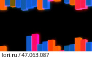 Design.Multicolored rectangles in animation that diverge in different directions. Стоковая иллюстрация, иллюстратор David Kashakhi / Фотобанк Лори