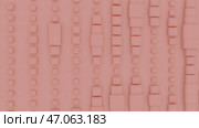 Pink wall of cubes rotating with movement of 3D cubic blocks. Стоковая иллюстрация, иллюстратор David Kashakhi / Фотобанк Лори