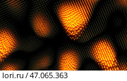 3D abstract surface of many particles in wavy motion. Стоковая иллюстрация, иллюстратор David Kashakhi / Фотобанк Лори