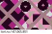 Stylish animation of pixels with moving geometric shapes. Стоковая иллюстрация, иллюстратор David Kashakhi / Фотобанк Лори