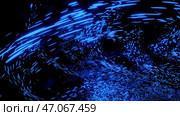 3D futuristic background with abstract movement of blue neon dots. Стоковая иллюстрация, иллюстратор David Kashakhi / Фотобанк Лори