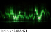 Abstract animation of an electrocardiogram in green neon led light. Стоковая иллюстрация, иллюстратор David Kashakhi / Фотобанк Лори