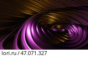 Rotation of spiral lines with metallic luster. Стоковая иллюстрация, иллюстратор David Kashakhi / Фотобанк Лори