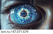 Modern cyber woman with matrix eye concept. Стоковое AI-видео, аниматор Ирина Старикова / Фотобанк Лори