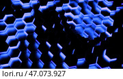 Geometric hexagonal block wall moving background. Стоковая иллюстрация, иллюстратор David Kashakhi / Фотобанк Лори