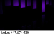 Black background with ribbons that diverge in different directions in computer graphics. Стоковая иллюстрация, иллюстратор David Kashakhi / Фотобанк Лори