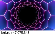 Abstract sci fi tunnel of spider web on a black background. Стоковое фото, фотограф David Kashakhi / Фотобанк Лори