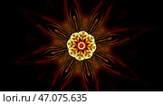 Abstract kaleidoscope Background with transforming mandala elements. Стоковая иллюстрация, иллюстратор David Kashakhi / Фотобанк Лори