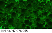 Realistic moving cell, bacteria or virus under microscope. Стоковая иллюстрация, иллюстратор David Kashakhi / Фотобанк Лори