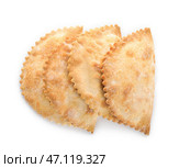 Вкусные мясные блинчики с мясом на белом фоне. Стоковое фото, фотограф Pixel_shot / Фотобанк Лори