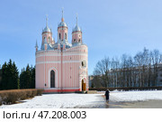 Чесменская церковь 18-го века в Санкт-Петербурге. Улица Ленсовета, 12. Стоковое фото, фотограф Александр Алексеев / Фотобанк Лори