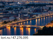 Санкт-Петербург. Вид со смотровой площадки телебашни. Гренадерский мост (2023 год). Редакционное фото, фотограф Литвяк Игорь / Фотобанк Лори