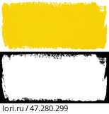 Yellow stroke of paint brush. Стоковая иллюстрация, иллюстратор Роман Самохин / Фотобанк Лори