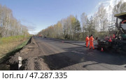 time lapse road repair asphalt. Стоковое видео, видеограф Алексей Сергеев / Фотобанк Лори