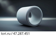 Minimalist white ceramic cup on a dark surface emphasizing its smooth texture and unique shape. Стоковое AI-изображение, AI-художник Сергей Толмачёв / Фотобанк Лори