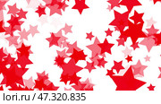 Explosion of red stars on a white background, fly apart. Стоковая иллюстрация, иллюстратор Vladislav_v / Фотобанк Лори