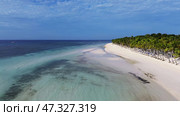 Aerial view of beautiful tropical sandy beach. Стоковое фото, фотограф Михаил Коханчиков / Фотобанк Лори