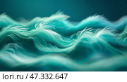 Abstract waves of teal fabric creating a fluid motion resembling ocean tides at twilight, evoking tranquility and depth. Стоковое AI-изображение, AI-художник Сергей Толмачёв / Фотобанк Лори