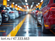 Автомобили на парковке. Стоковое AI-изображение, AI-художник Щеголева Ольга / Фотобанк Лори