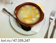 Sopa de picadillo is traditional Spanish dish from Andalusia. Стоковое фото, фотограф Яков Филимонов / Фотобанк Лори