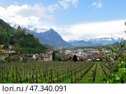 Vaduz castle view, Lichtenstein. april 2012. Редакционное фото, фотограф Александр Карпенко / Фотобанк Лори