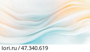 Abstract fluid waves in gradient white and orange background - perfect for modern decor and design. Стоковое AI-изображение, AI-художник Евгения Пархоменко / Фотобанк Лори