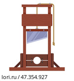 Wooden guillotine for the execution of a person. Стоковая иллюстрация, иллюстратор Вячеслав Беспутин / Фотобанк Лори